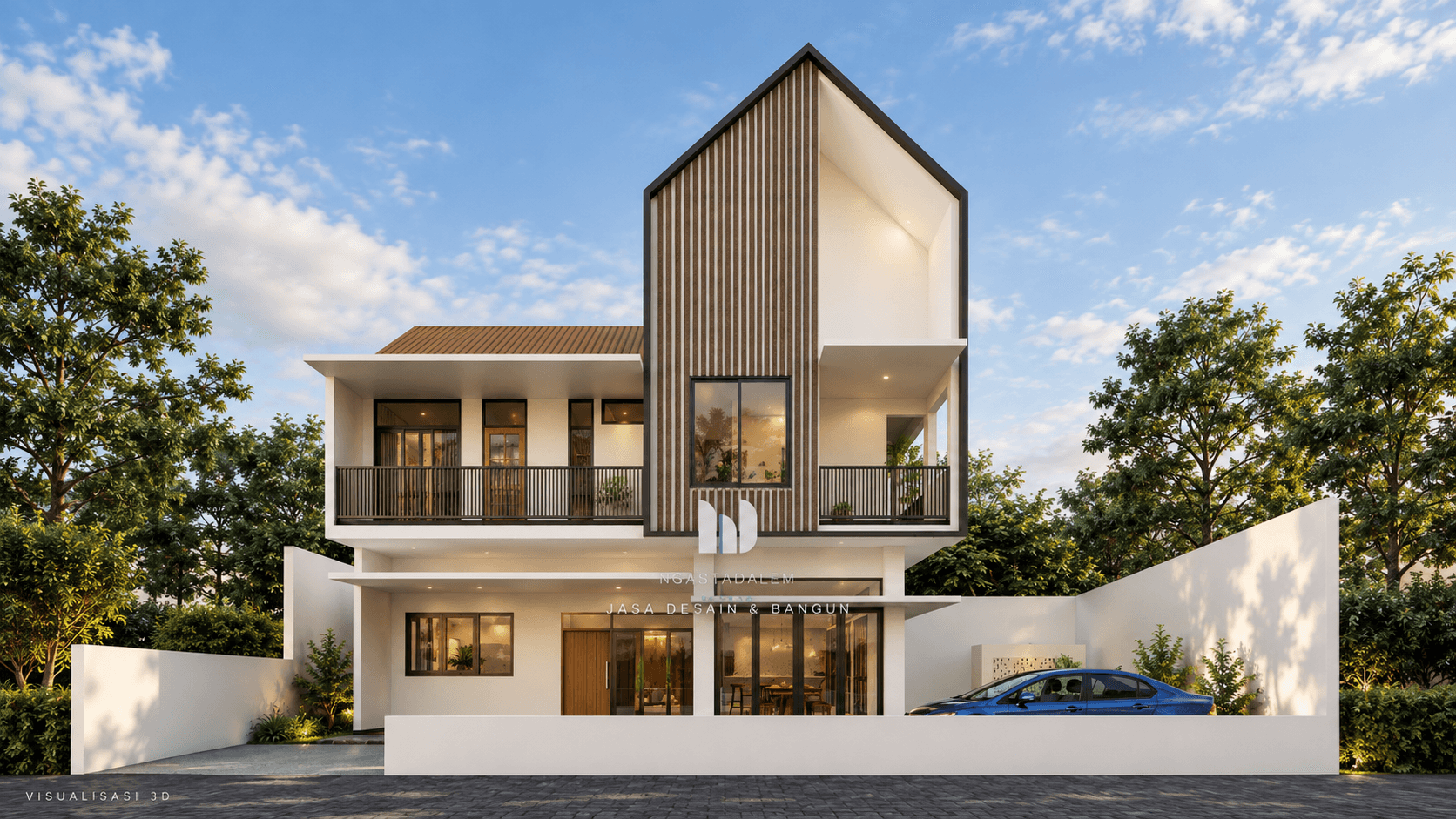 Perancangan konsep desain arsitektur villa tropis di Pakem Sleman rancangan Ngastadalem Studio